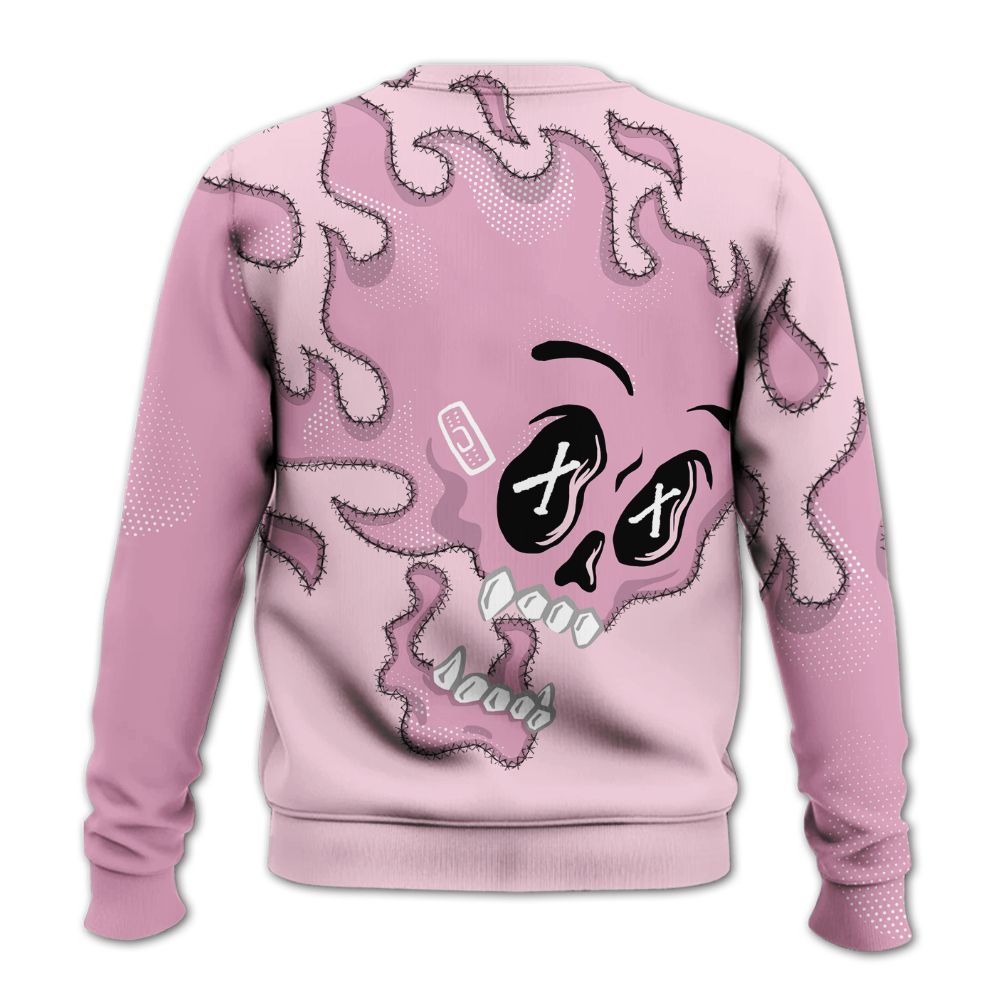 Sweatshirt To Match Orchid 4s - All Hustle No Lucky Skull All Over Print