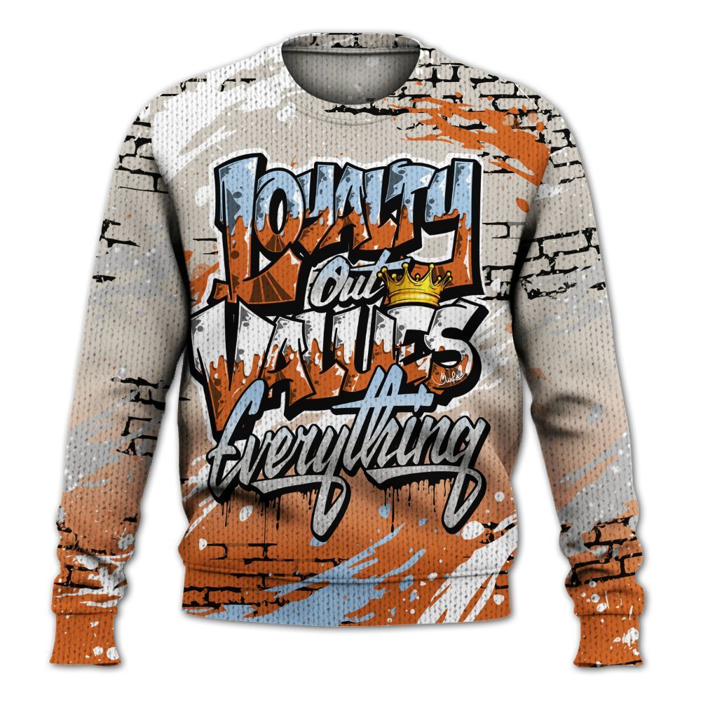 Knitted Sweater To Match SE Craft 5s - Values Of Loyalty Drip