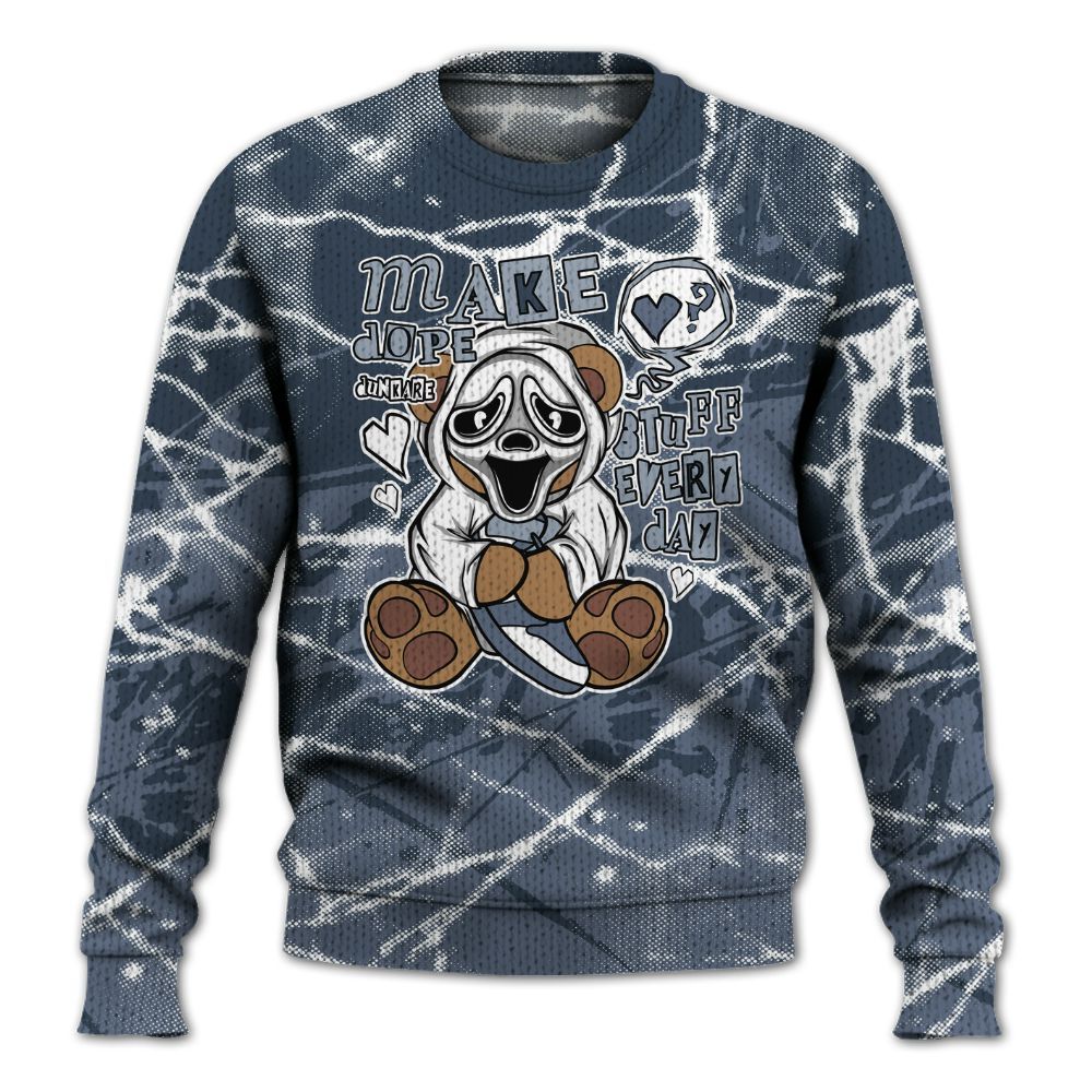 Knitted Sweater To Match Low Diffused Blue 11s - Make Dopes Bear Profound