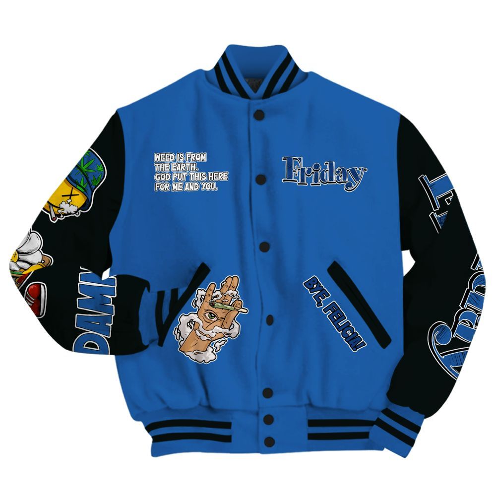 Varsity Jacket To Match Brave Blue 13s - Friday Sneaker Stress Style All Over Print