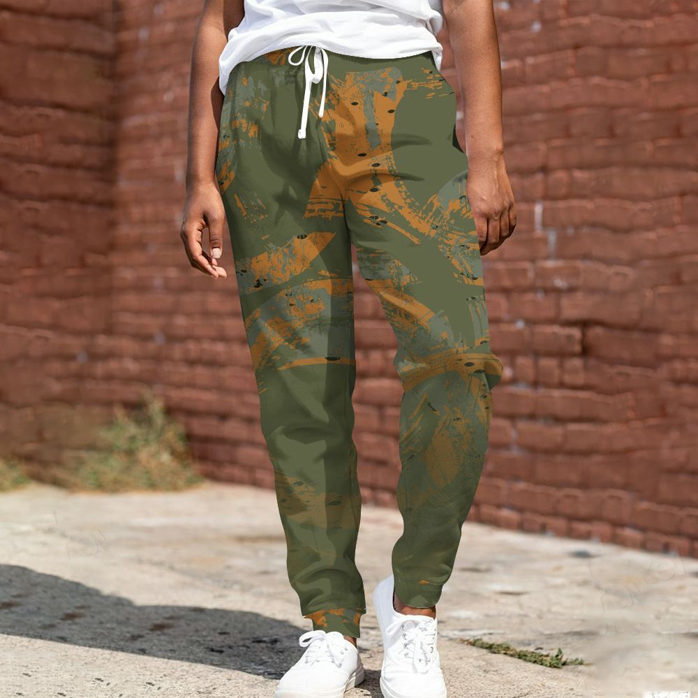 Sweatpant To Match Olive 5s - Circle Slpash All Over Print