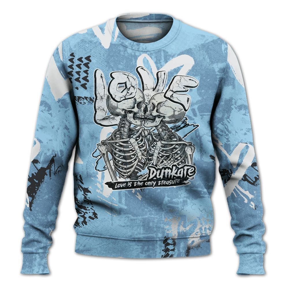 Sweatshirt To Match Legend Blue 11s - Skull Love All Over Print
