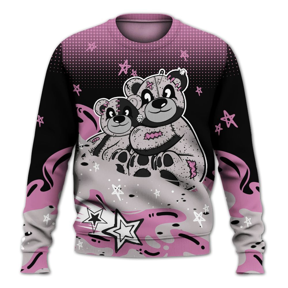 Sweatshirt To Match Neutral Grey Black White Orchid 4s - Sincere Fondness Bear Stars All Over Print