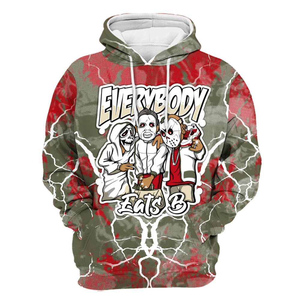 Hoodie To Match Low OG Medium Olive 1s - Everybody Eatin B Graphic Halloween All Over Print