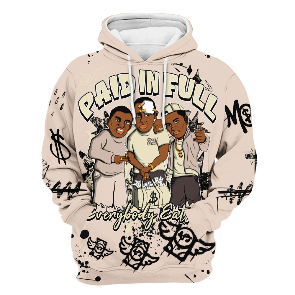 Hoodie To Match A Ma Maniere X Fossil Stone 4s - Everybody Paid In Full Crayon All Over Print