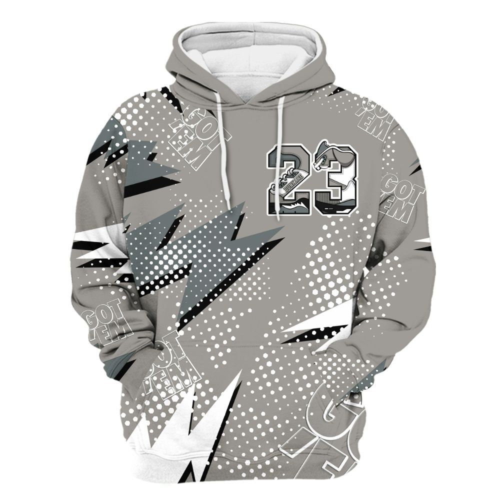 Hoodie To Match Cool Grey 9s - Custom Name Number 23 5s All Over Print