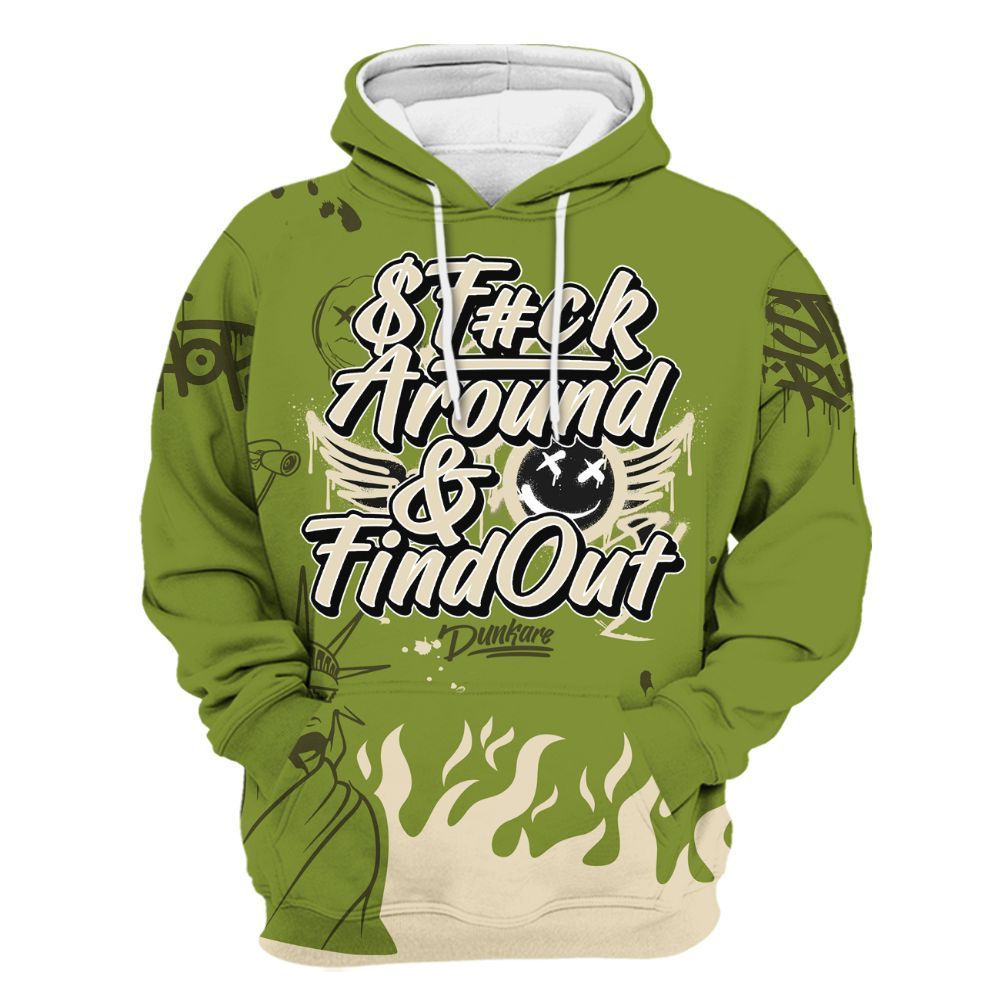 Hoodie To Match SB Dunk Low Asparagus - Graphic Fck Around Find Out All Over Print