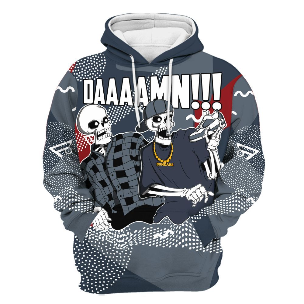 Hoodie To Match Navy Blue 2024 6s - Graphic Meme Damnn All Over Print