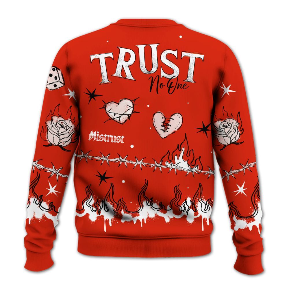 Sweatshirt To Match Retro Cherry 11s - Trust No One Snake-Bite Doodle Crayon All Over Print