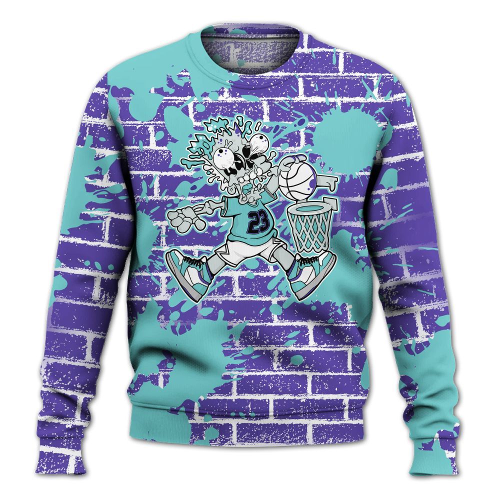 Sweatshirt To Match Low Hornets 1s - 85's Dunks Graphic Halloween All Over Print
