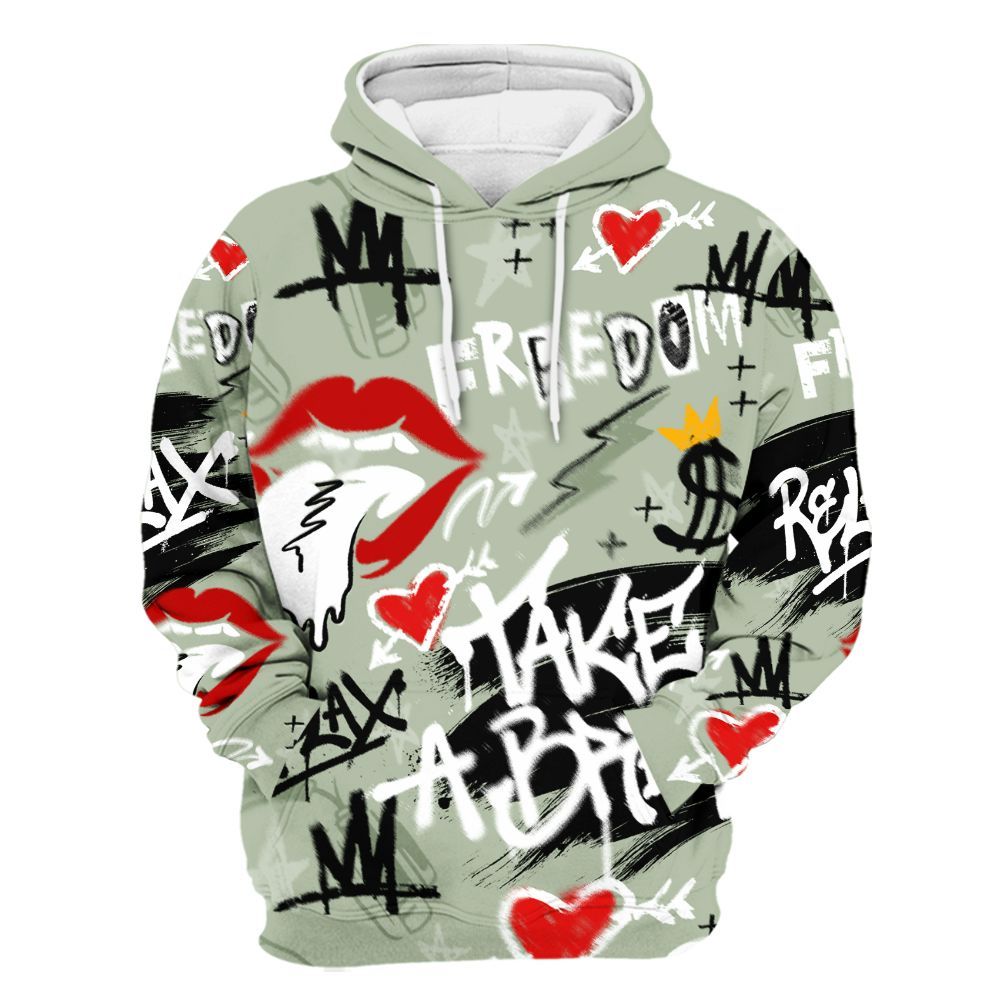 Hoodie To Match Seafoam Sail 4s - Take Break Freedom Graffiti Streetwear All Over Print