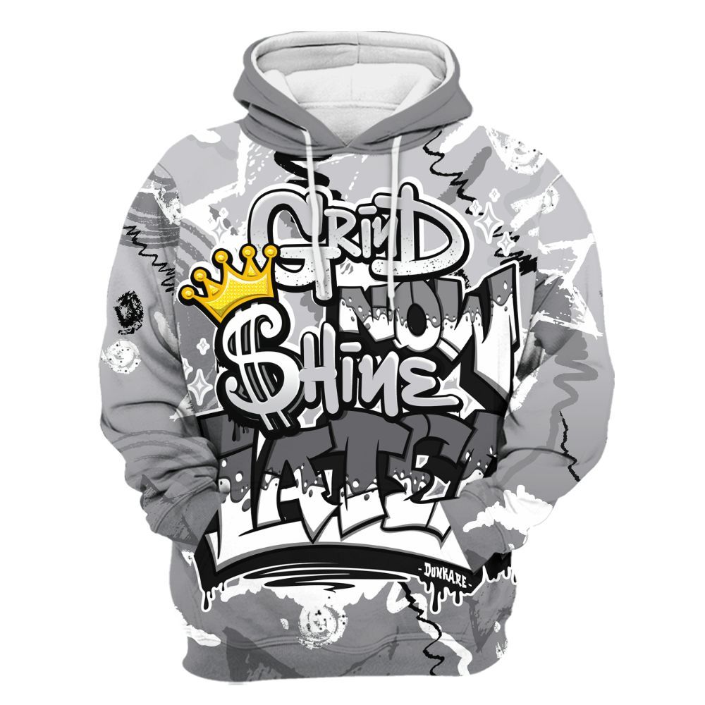 Hoodie To Match Retro Wolf Grey 5s - Grind Shine Later Drip All Over Print