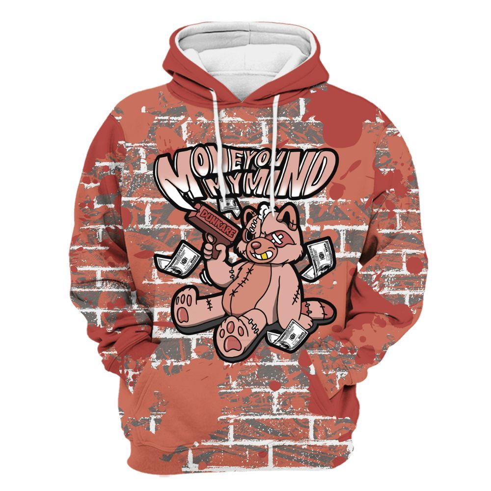 Hoodie To Match Dune Red 13s - Money On My Mind Raccoon Brick All Over Print