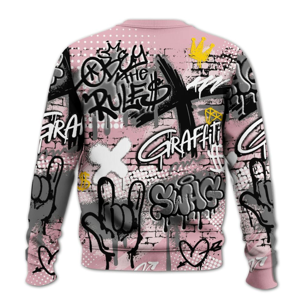 Sweatshirt To Match Air Max DN Pink Foam - True It Real Graffiti Streetwear All Over Print