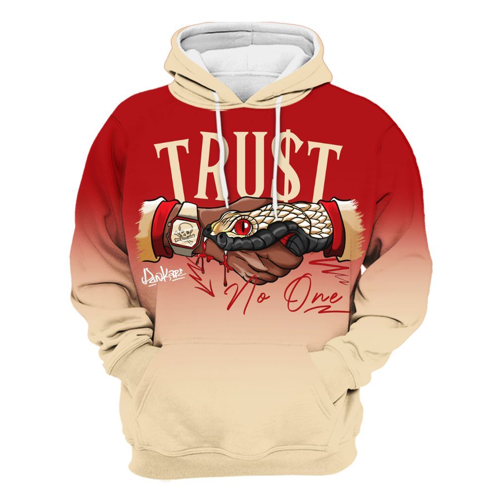 Hoodie To Match Dunk Low Strawberry Waffle - Snake Trust No One Drip All Over Print