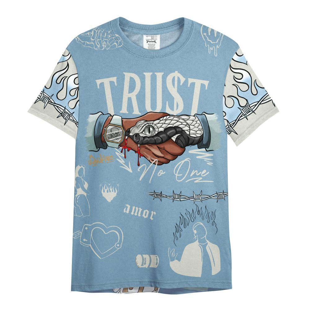 Shirt To Match Denim Worn Blue 2025 4s - Snake Trust No One All Over Print
