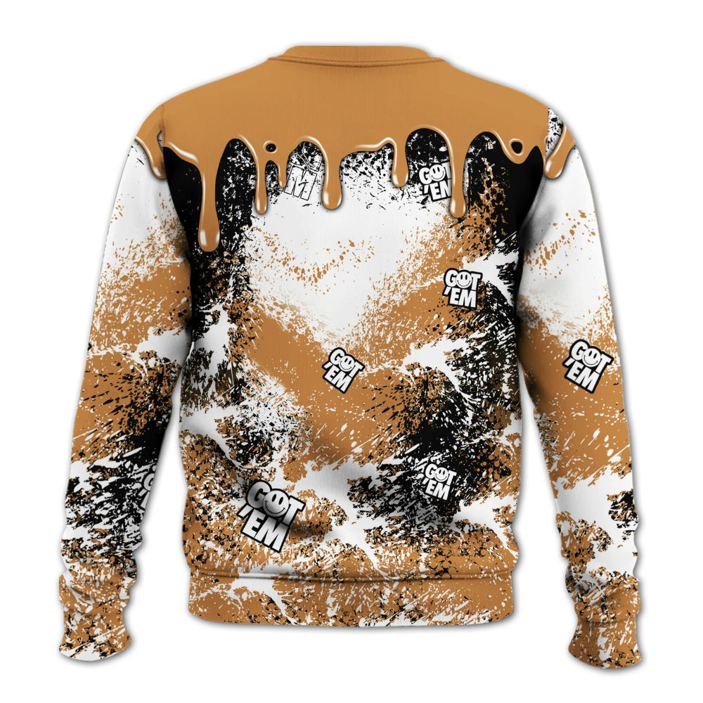 Sweatshirt To Match Dunk Low Nature Wheat Suede - Dripping 23 Drip All Over Print