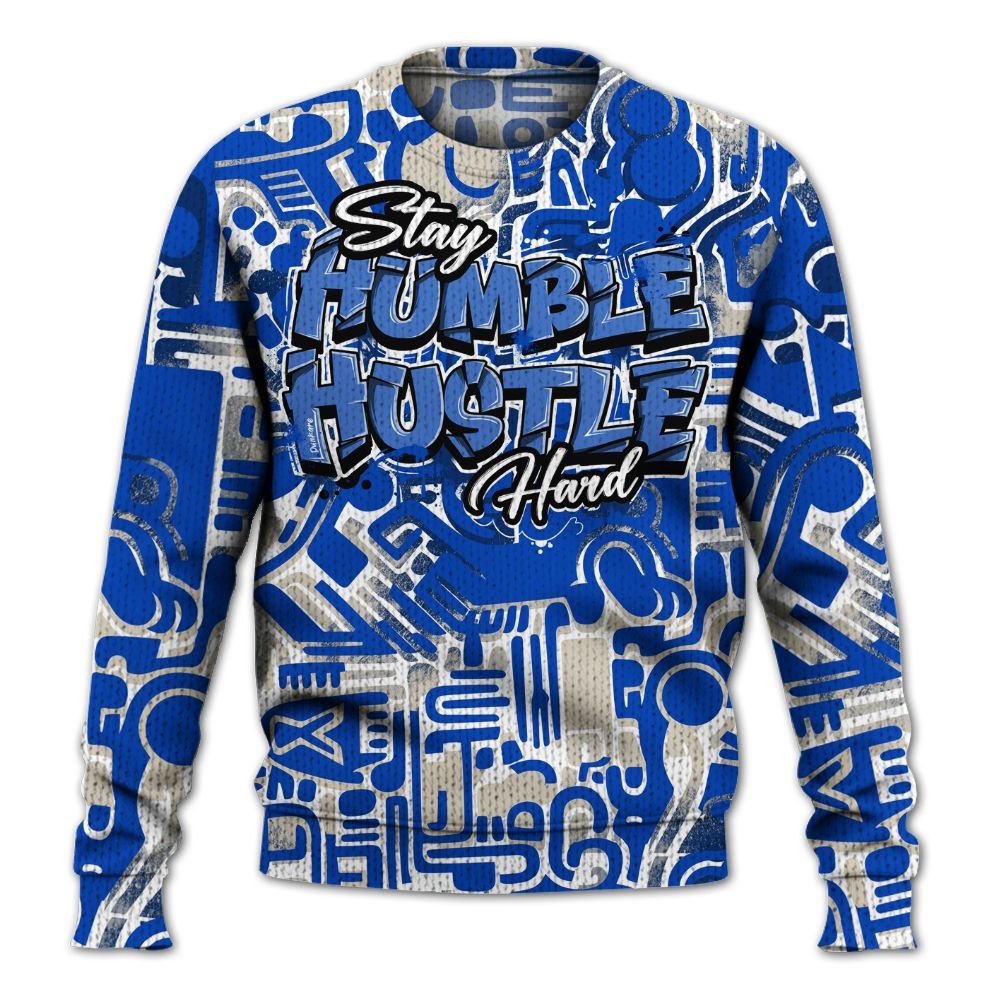 Knitted Sweater To Match Low Game Royal 1s - Humble Hustle Doodle Retro