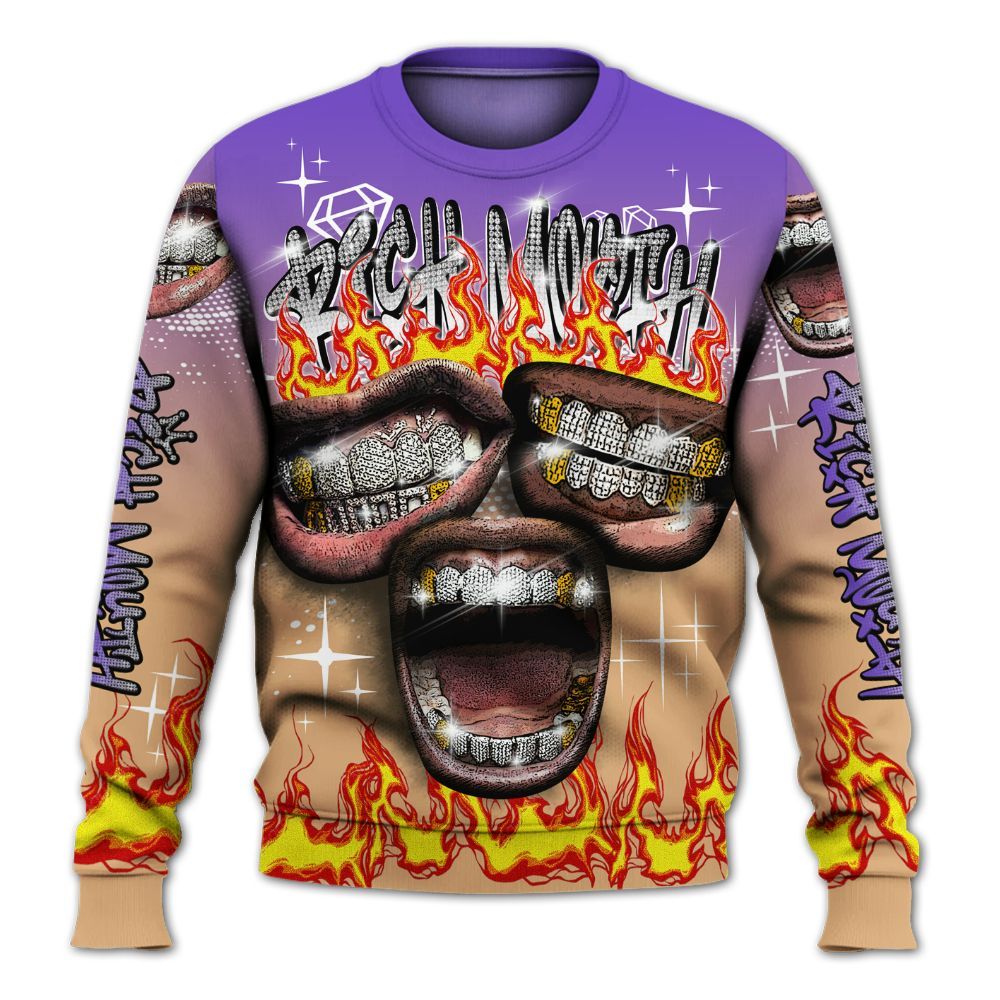 Sweatshirt To Match SE Afrobeats 7s - Rich Mouth Fire Rap Retro 90s All Over Print