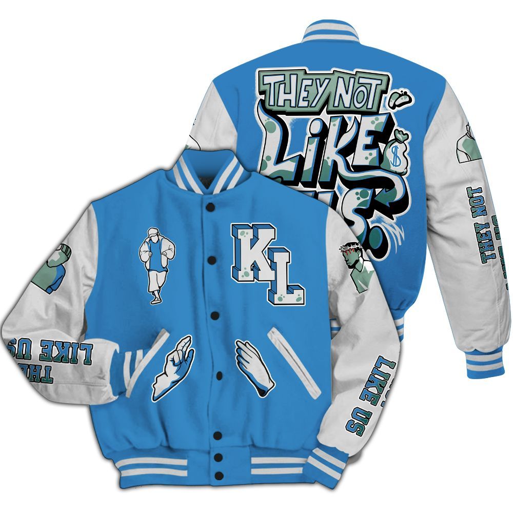 Dunkare Low Carolina 17s Varsity Jacket - Dislike Us Graphic All Over Print Letterman Jackets