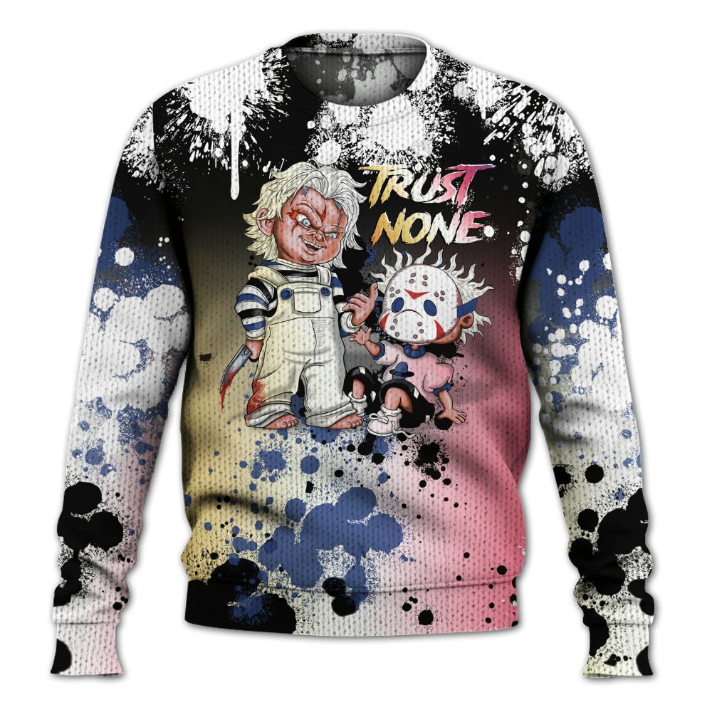 Knitted Sweater To Match Air Griffey Max Los Angeles 1s - Trust No One Scary