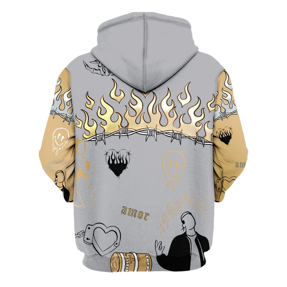 Hoodie To Match Retro High OG Cool Grey 1s - Snake Trust No One All Over Print