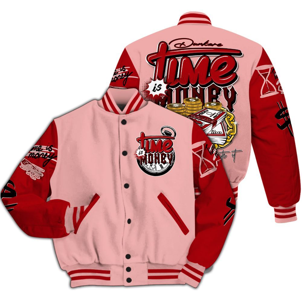 Varsity Jacket To Match Low Valentines Day 1s - Time Is Money All Over Print
