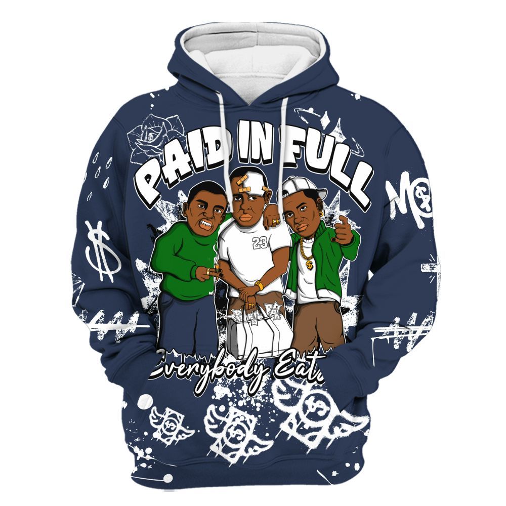 Hoodie To Match Midnight Navy 13s - Everybody Paid In Full Crayon All Over Print