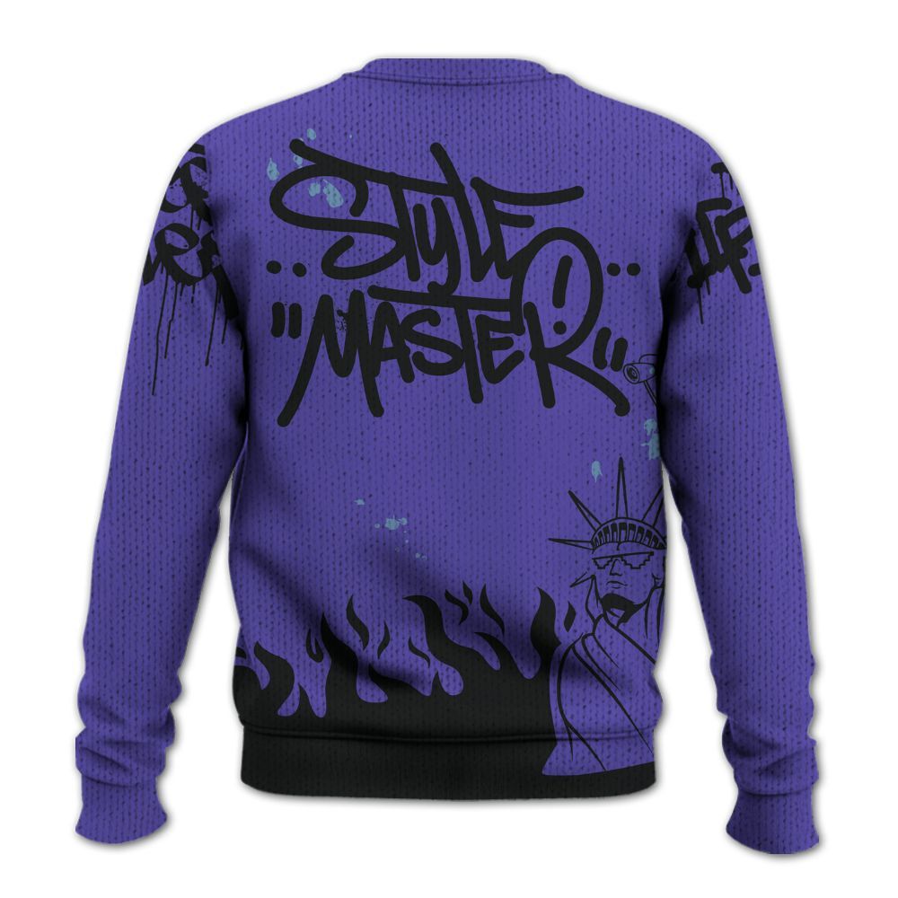 Knitted Sweater To Match Retro Concord 5s - Graphic Fck Around Find Out