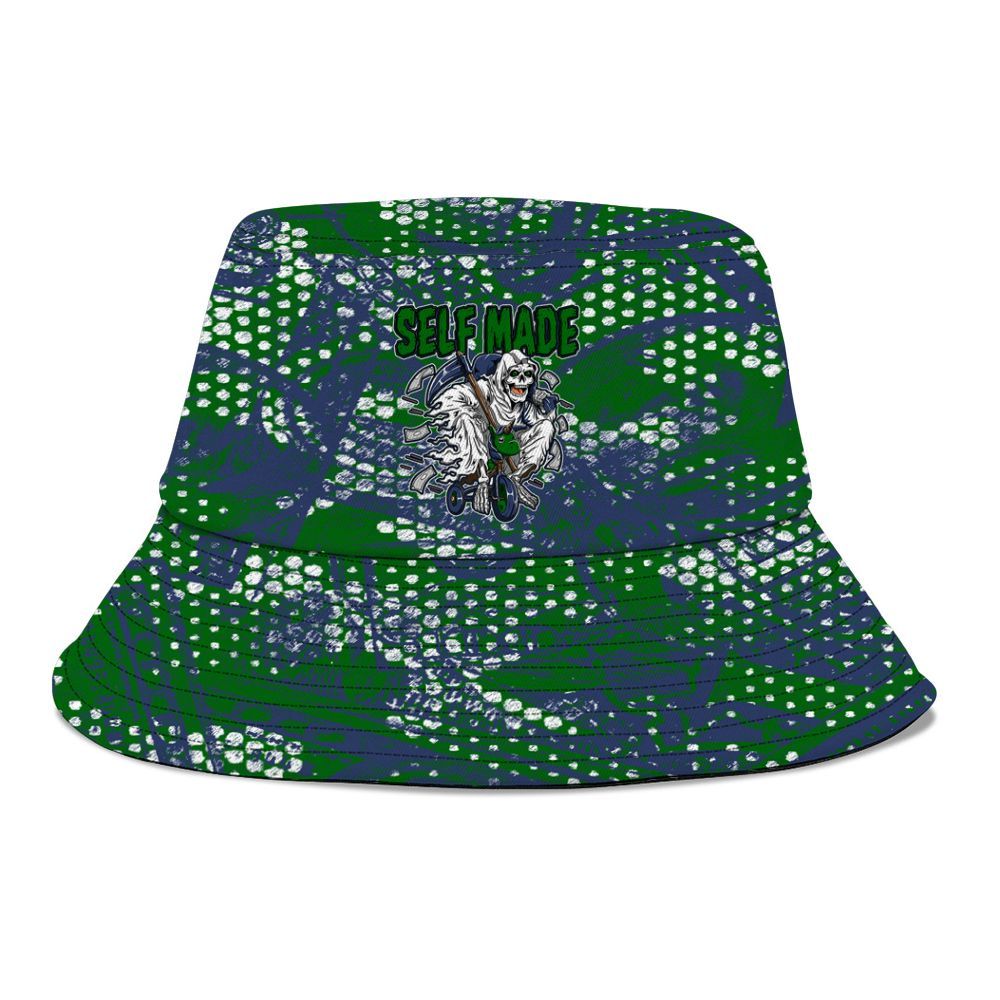 Bucket Hat To Match Midnight Navy 13s - Self Make Skeleton Banknotes Art Graphic