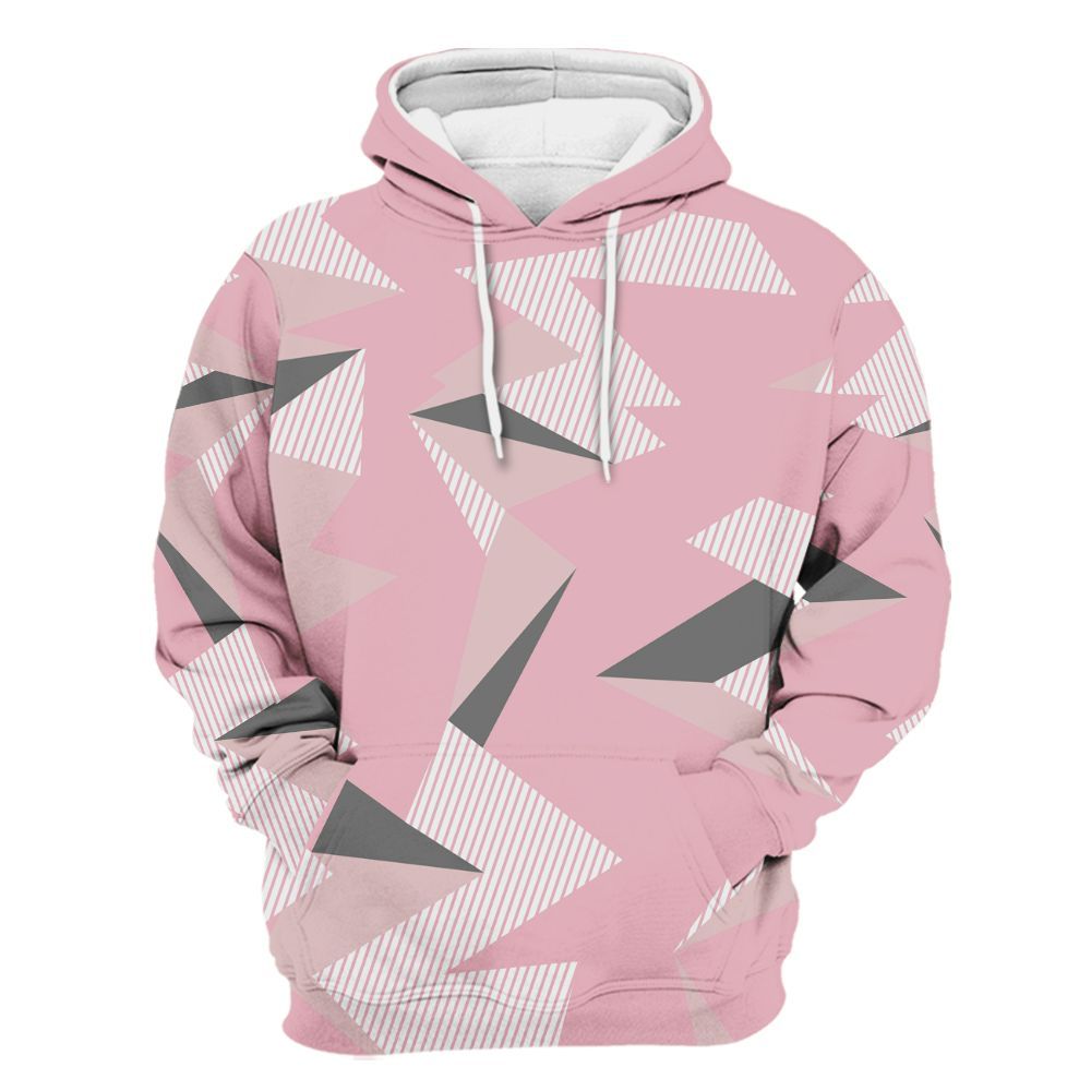 Hoodie To Match Air Max DN Pink Foam - Geometric Camouflage Pattern All Over Print