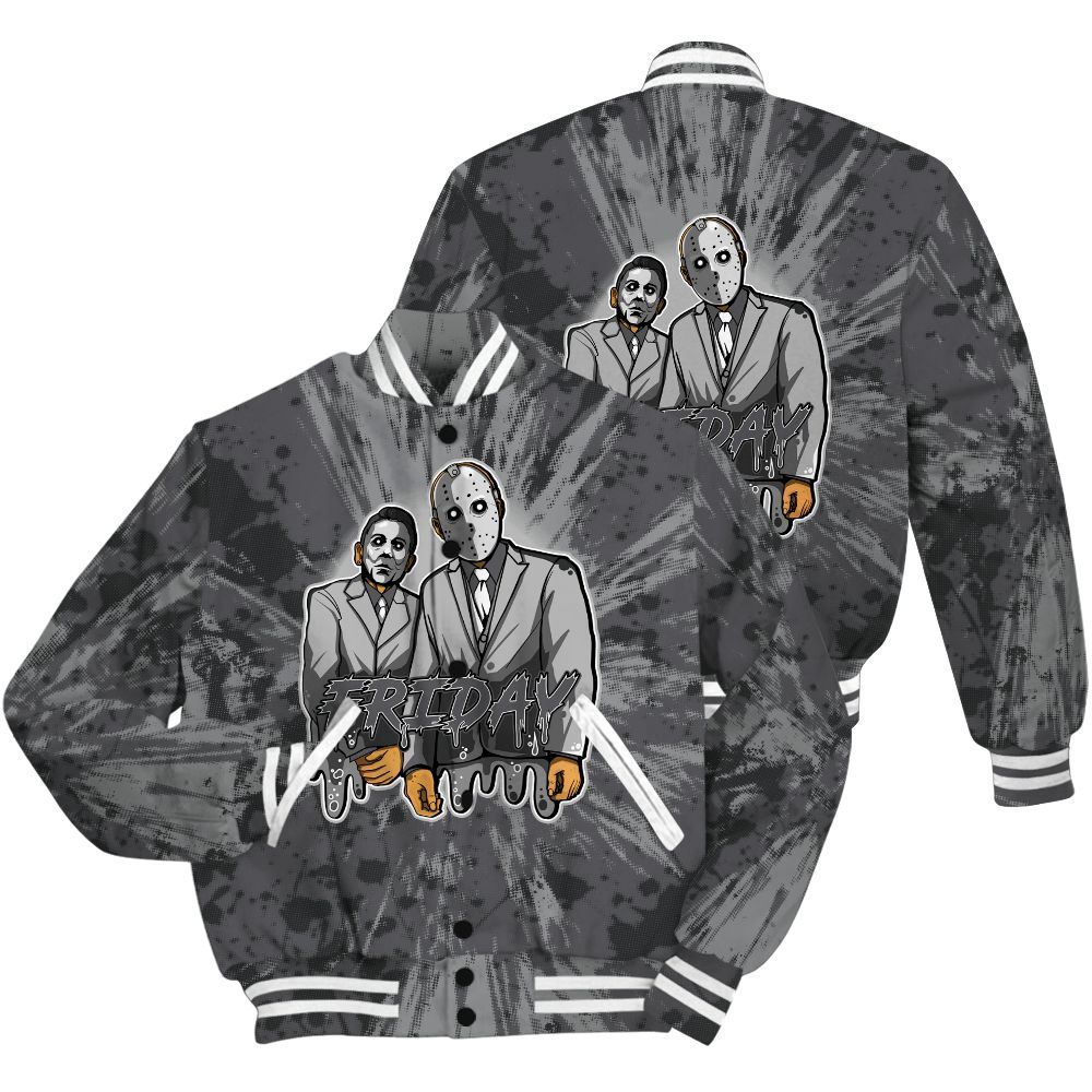 Varsity Jacket To Match White Thunder 4s Shirt - Friday Halloween Graphic Luxury All Over Print