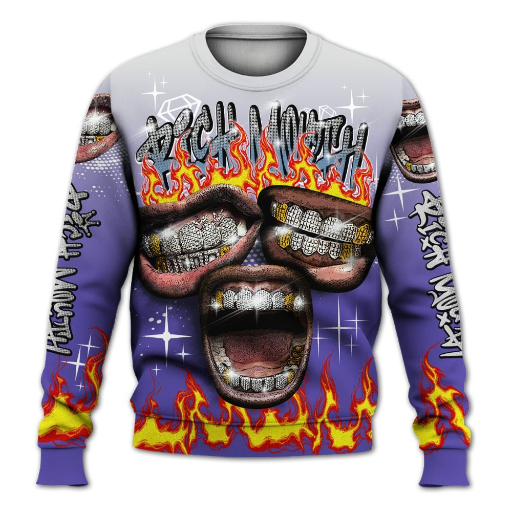 Sweatshirt To Match Retro Concord 5s - Rich Mouth Fire Rap Retro 90s All Over Print
