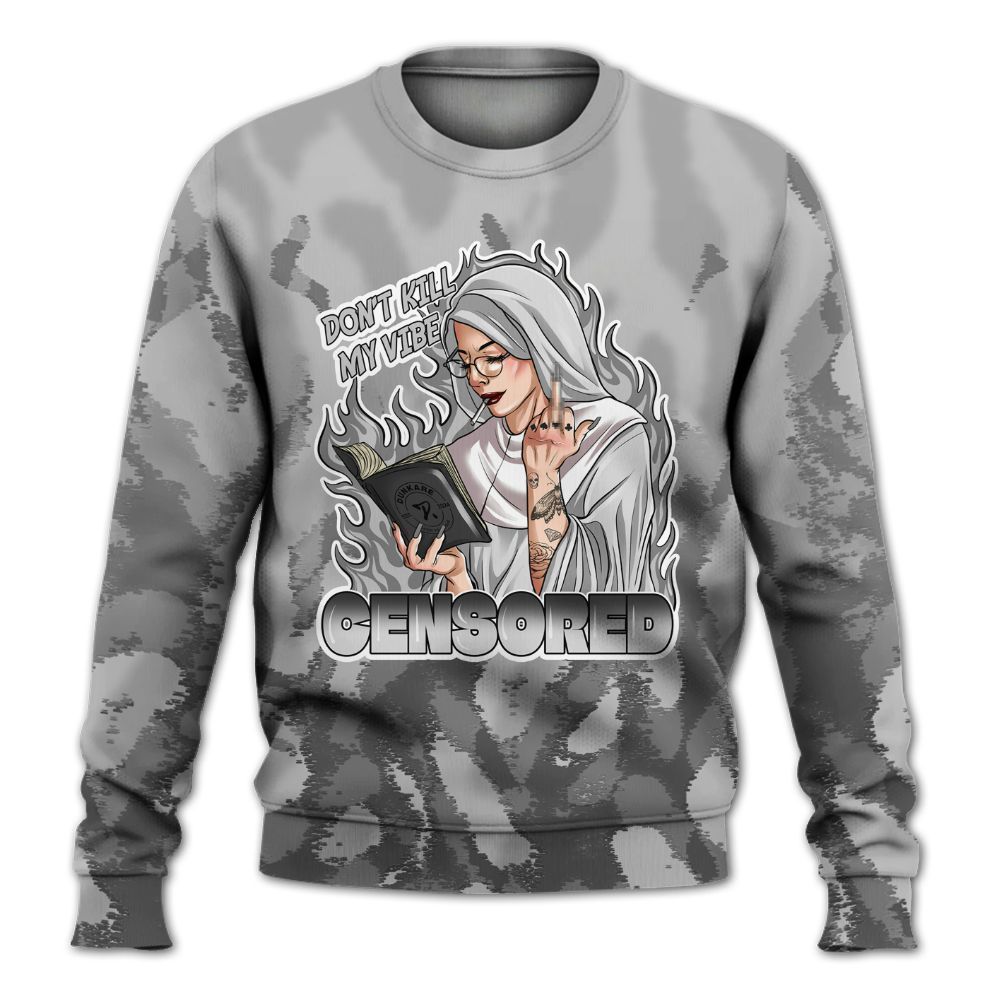 Sweatshirt To Match Black Wolf Grey 12s - Censoredz Burn All Over Print