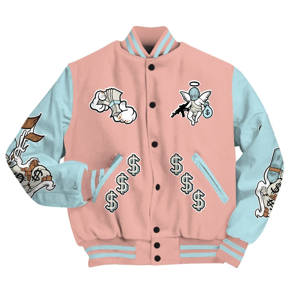 Varsity Jacket To Match Dunk Low Glacier Arctic - Ones Move In Silence Graphic All Over Print