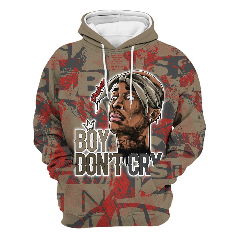 Hoodie To Match Olive 9s - Boiz Ain't Cry Unique Abstract All Over Print