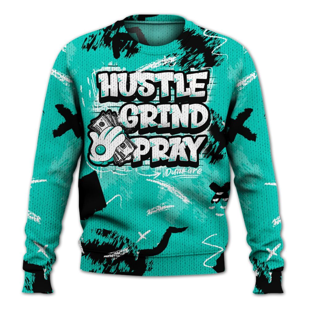 Knitted Sweater To Match Air Max 95 Dark Tiffany - Hustle Grind Pray Retro