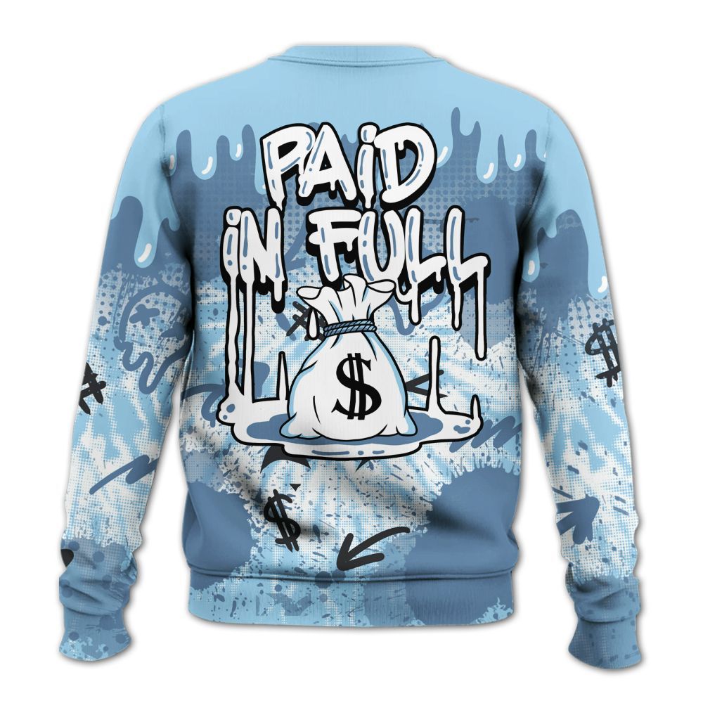 Sweatshirt To Match Legend Blue 11s - Drip Paid In Full Moneys Bear Graphics All Over Print