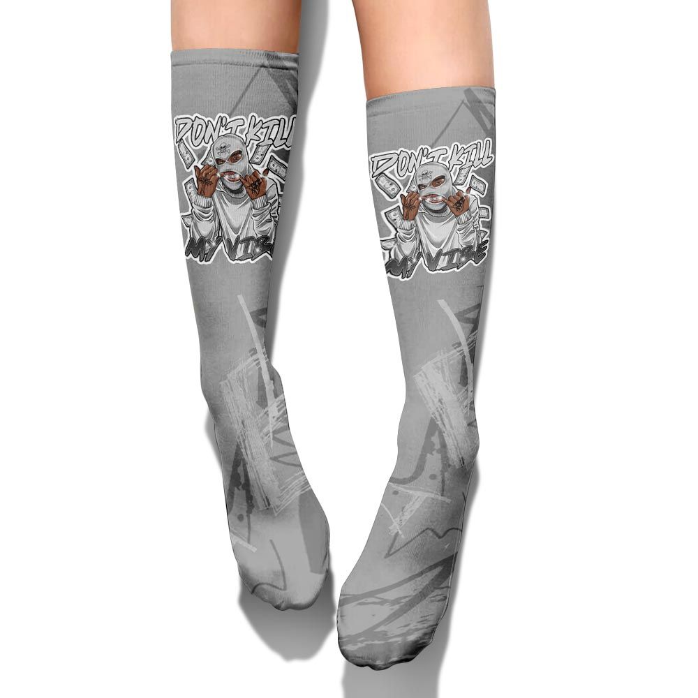 Sock To Match Black Wolf Grey 12s - Vibe.Unique Messyz