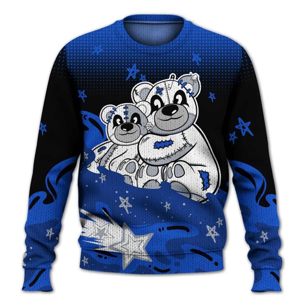 Knitted Sweater To Match Air Foamposite One Royal - Sincere Fondness Bear Stars
