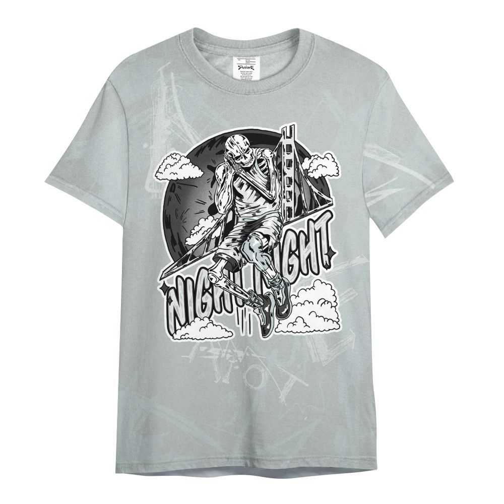 Shirt To Match Black Wolf Grey 12s - Seeya Skeleton Messyz All Over Print