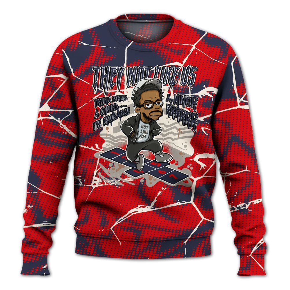 Sweatshirt To Match Low OG Howard University 1s - Hopscotch Dislike Us Graphic Crack All Over Print