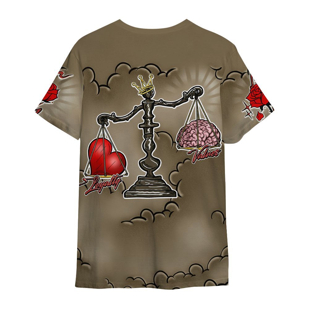 Shirt To Match Olive 9s - Loyalty Wins Everything All Over Print