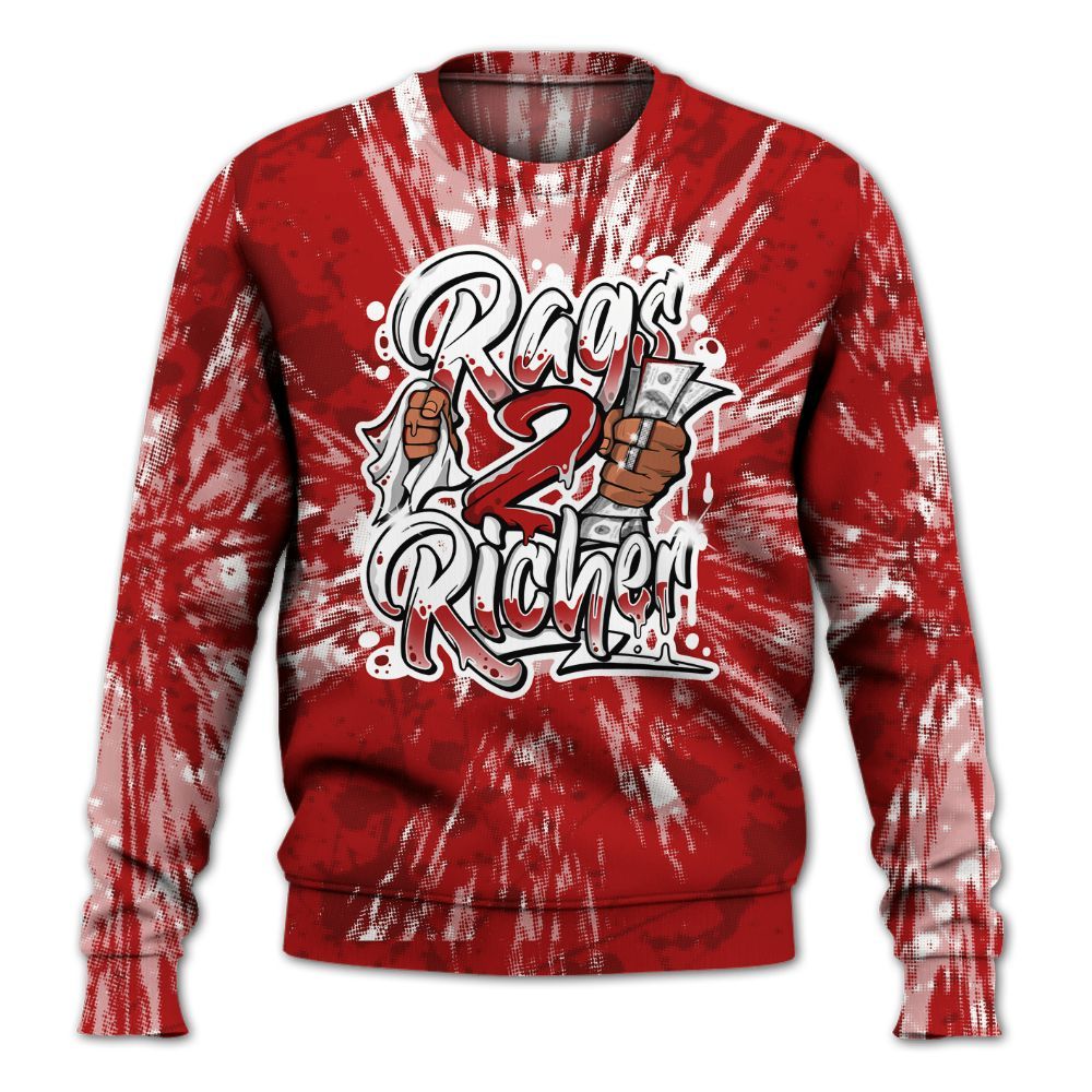 Sweatshirt To Match Red Taxi 12s - Rag 2 Rich Graphic Luxury All Over Print