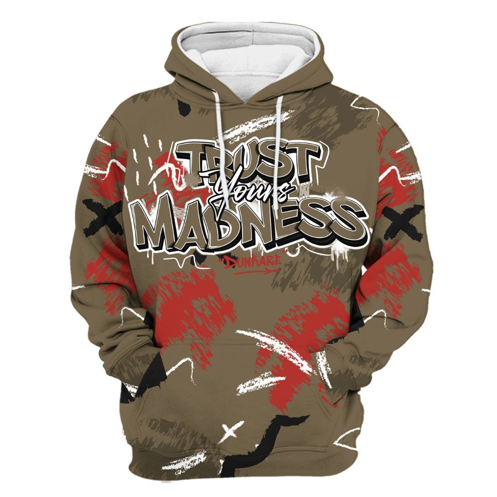Hoodie To Match Olive 9s - Trust Your Madness Retro All Over Print