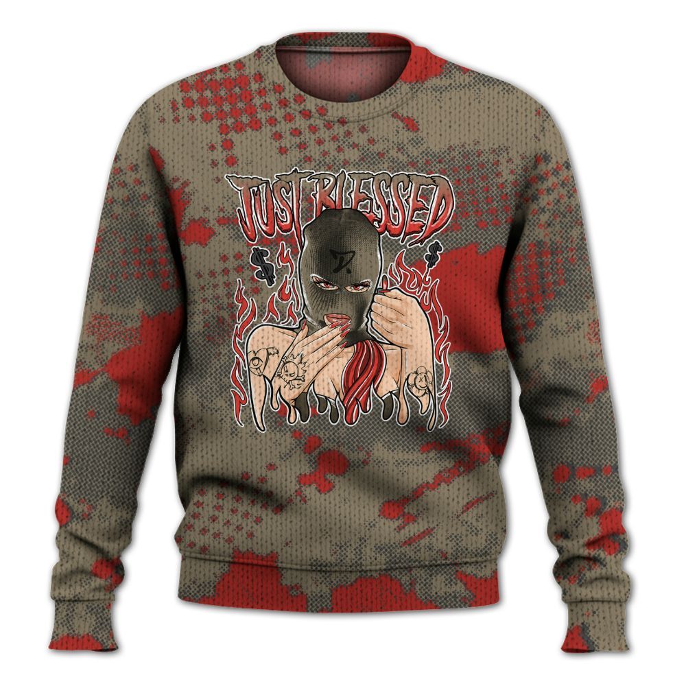 Knitted Sweater To Match Olive 9s - Blessed!! Smoke Dot