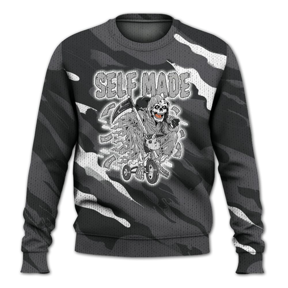 Knitted Sweater To Match White Thunder 4s - Self Make Skeleton Colored