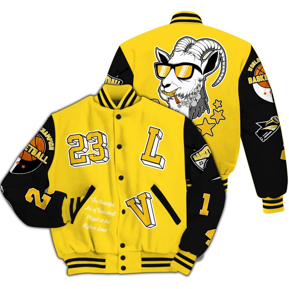 Varsity Jacket To Match Retro Thunder 4s - The GOAT Got Em Streetwear All Over Print