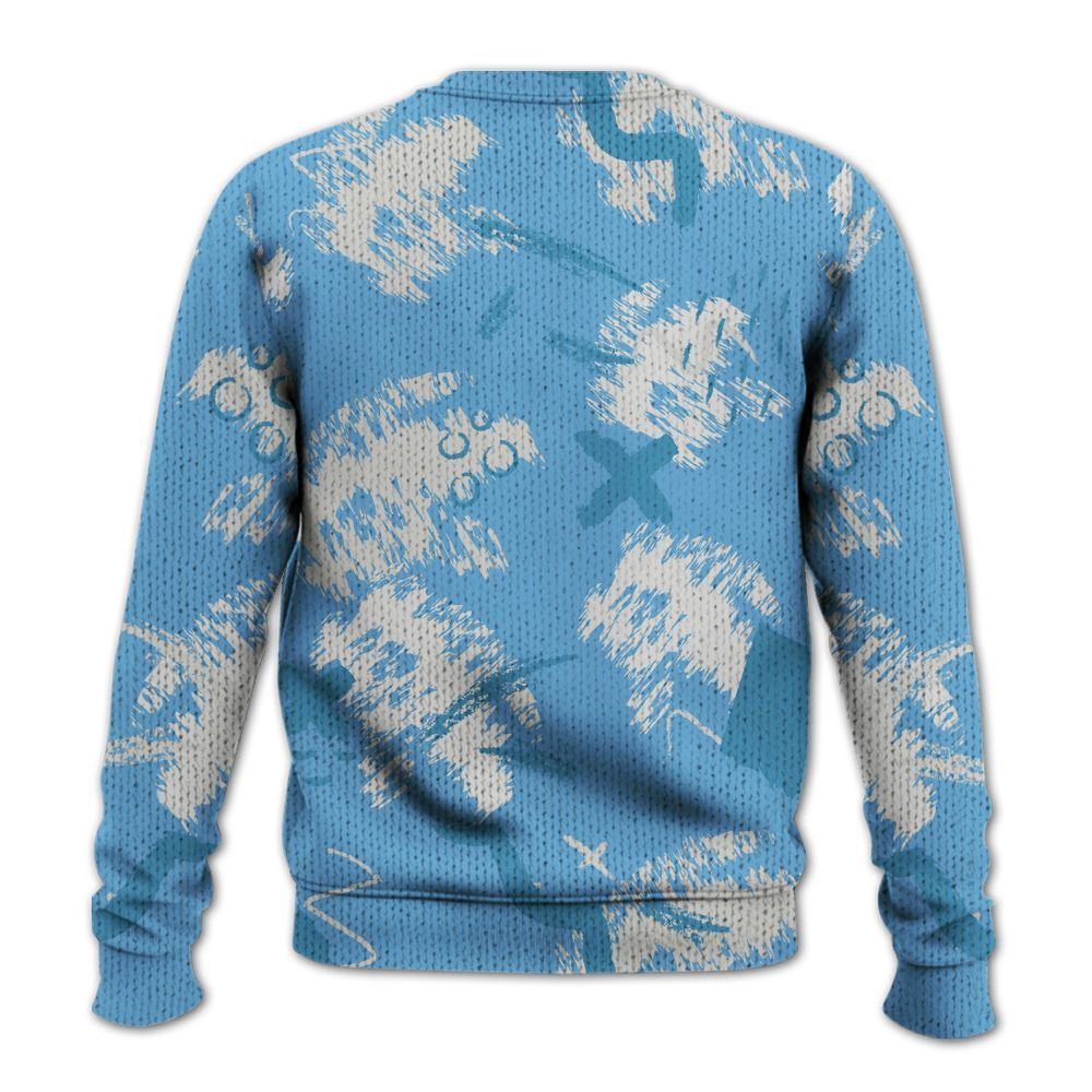 Knitted Sweater To Match SB Dunk Low University Blue - Hustle Grind Pray Retro