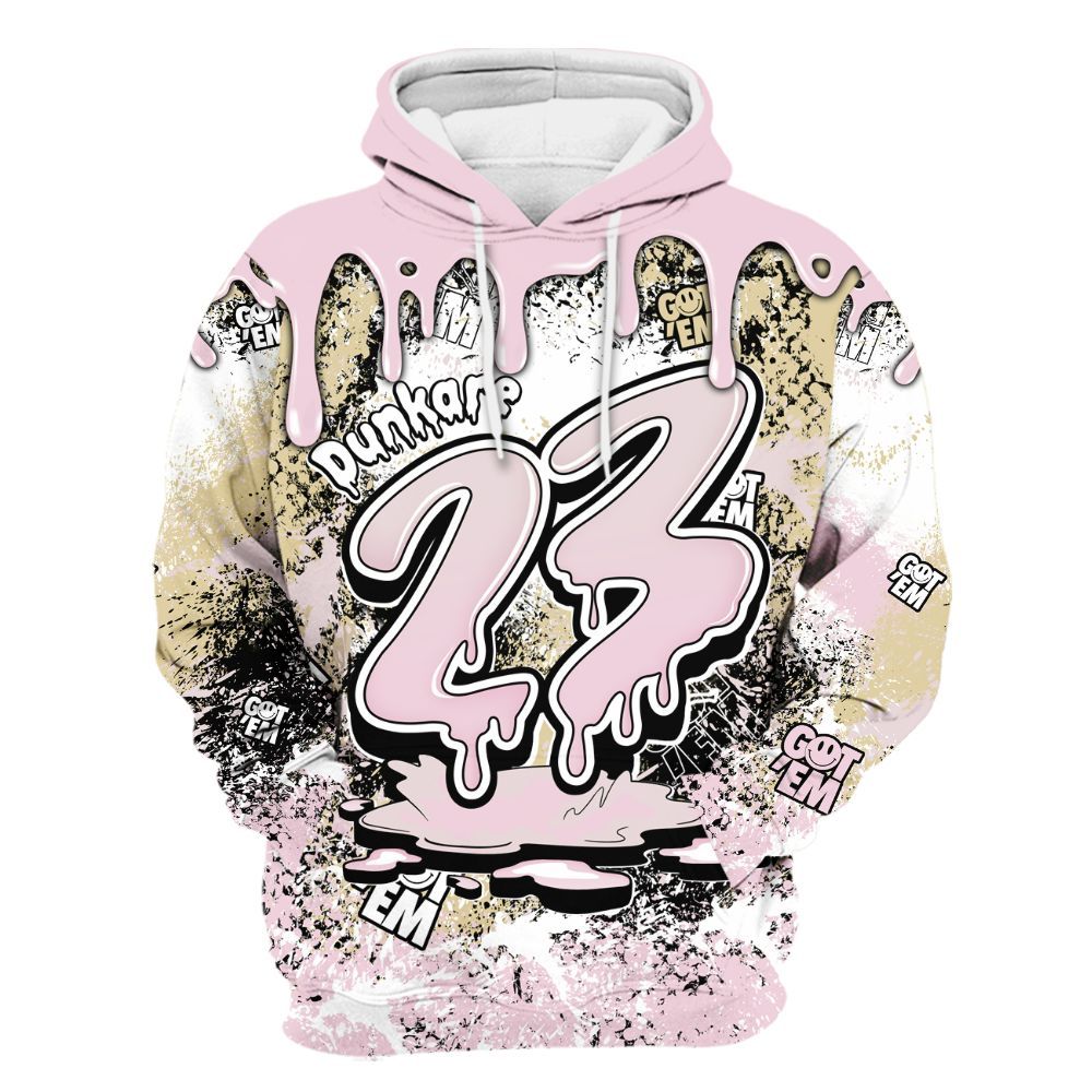 Hoodie To Match Denim Iced Carmine 4s - Dripping 23 Drip All Over Print